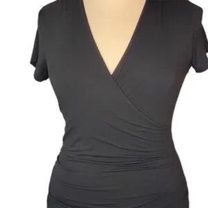 Boden black Wrap jersey knit top 2